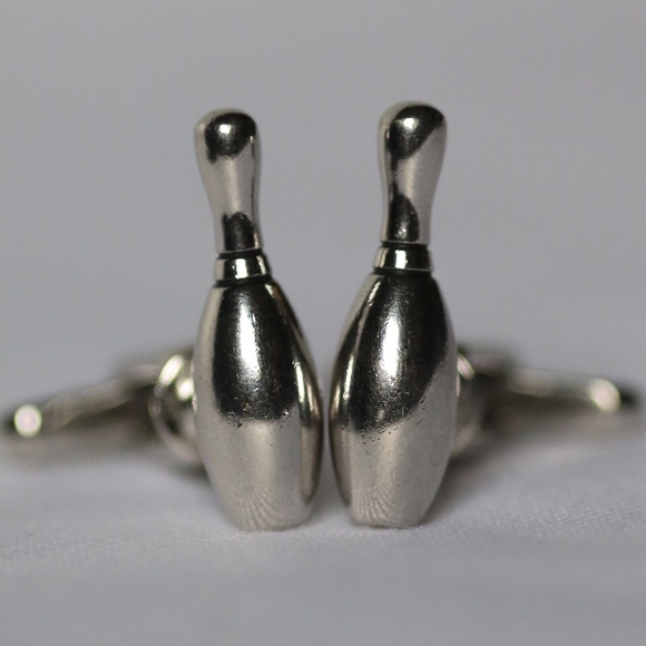 Vintage Bowling Pin Cuff Links - Silver Color - Picture 5 of 5